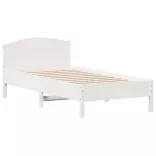 fehér tömör fenyőfa ágy matrac nélkül 75 x 190 cm