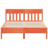 viaszbarna tömör fenyőfa ágy matrac nélkül 150 x 200 cm