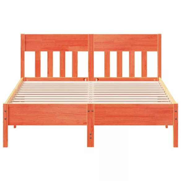 viaszbarna tömör fenyőfa ágy matrac nélkül 120 x 200 cm