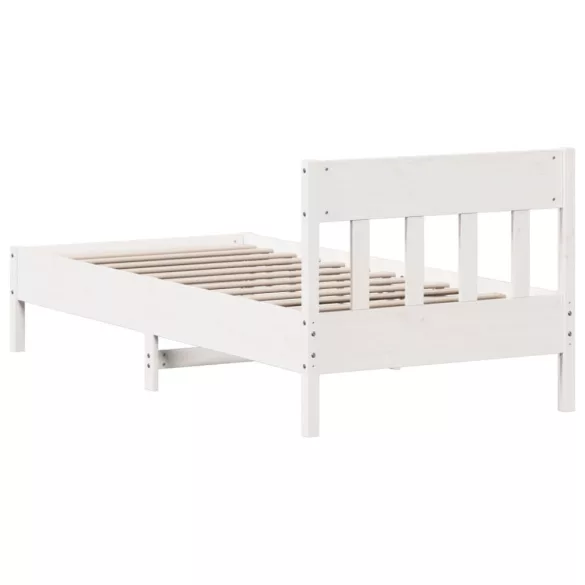 fehér tömör fenyőfa ágy matrac nélkül 100 x 200 cm