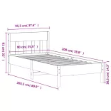 tömör fenyőfa ágy matrac nélkül 90 x 200 cm