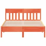 viaszbarna tömör fenyőfa ágy matrac nélkül 135 x 190 cm