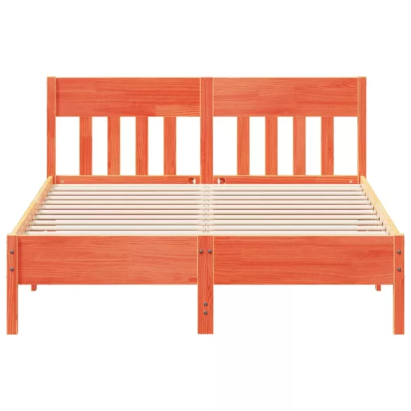 viaszbarna tömör fenyőfa ágy matrac nélkül 120 x 190 cm