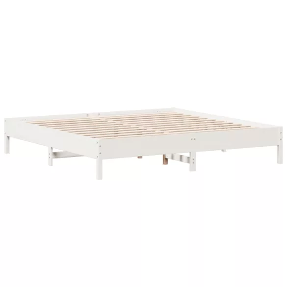 fehér tömör fenyőfa ágy matrac nélkül 200 x 200 cm