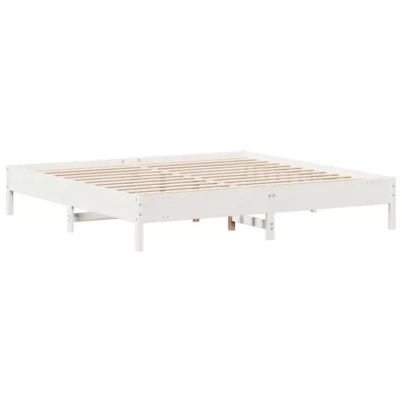 fehér tömör fenyőfa ágy matrac nélkül 200 x 200 cm