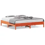 viaszbarna tömör fenyőfa ágy matrac nélkül 200 x 200 cm