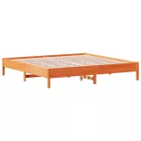 viaszbarna tömör fenyőfa ágy matrac nélkül 200 x 200 cm