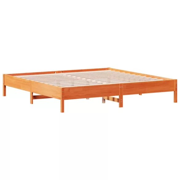 viaszbarna tömör fenyőfa ágy matrac nélkül 200 x 200 cm