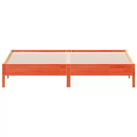 viaszbarna tömör fenyőfa ágy matrac nélkül 200 x 200 cm