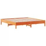 viaszbarna tömör fenyőfa ágy matrac nélkül 200 x 200 cm