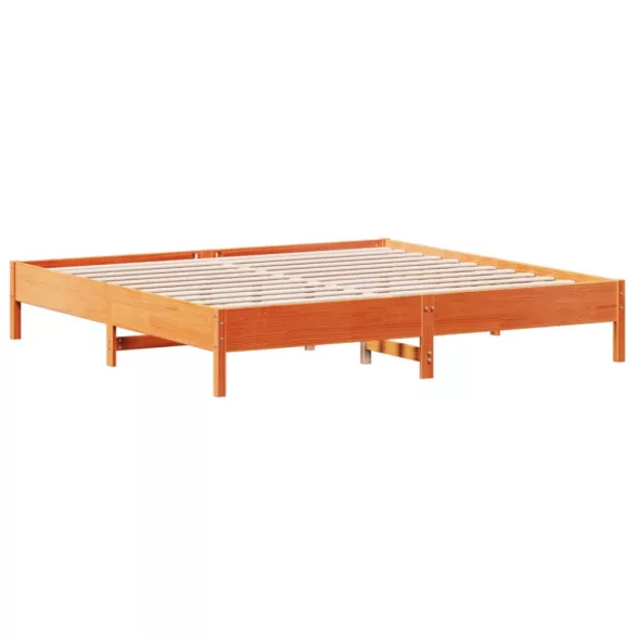 viaszbarna tömör fenyőfa ágy matrac nélkül 180 x 200 cm