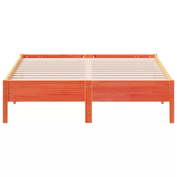 viaszbarna tömör fenyőfa ágy matrac nélkül 160 x 200 cm