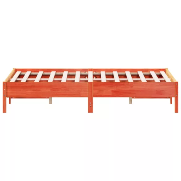 viaszbarna tömör fenyőfa ágy matrac nélkül 160 x 200 cm