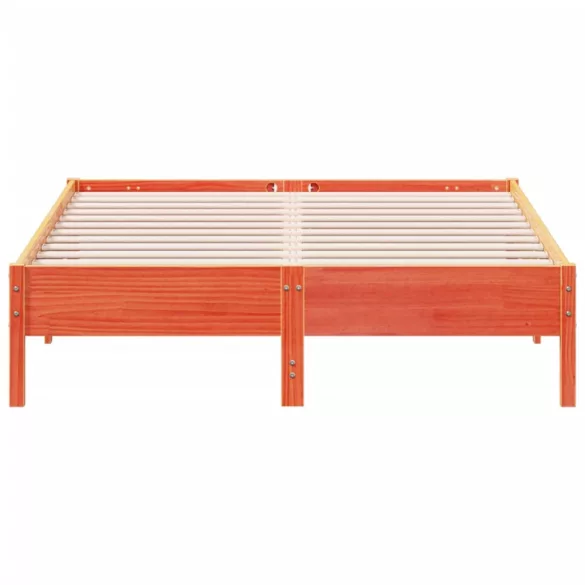 viaszbarna tömör fenyőfa ágy matrac nélkül 150 x 200 cm