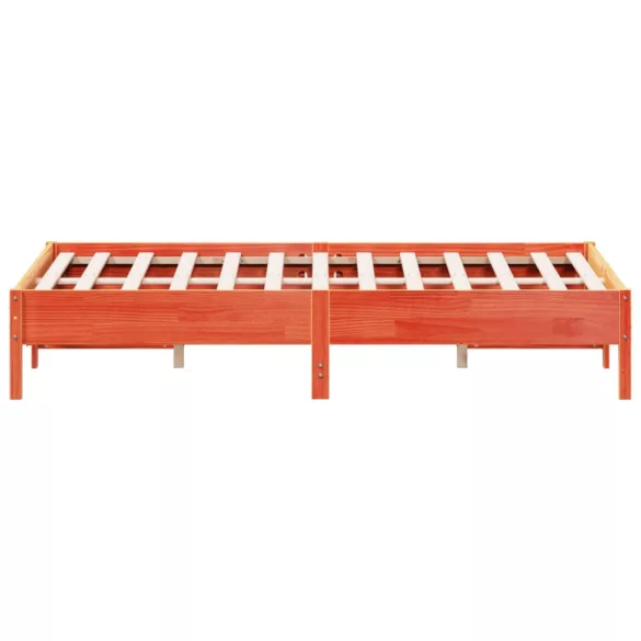 viaszbarna tömör fenyőfa ágy matrac nélkül 150 x 200 cm