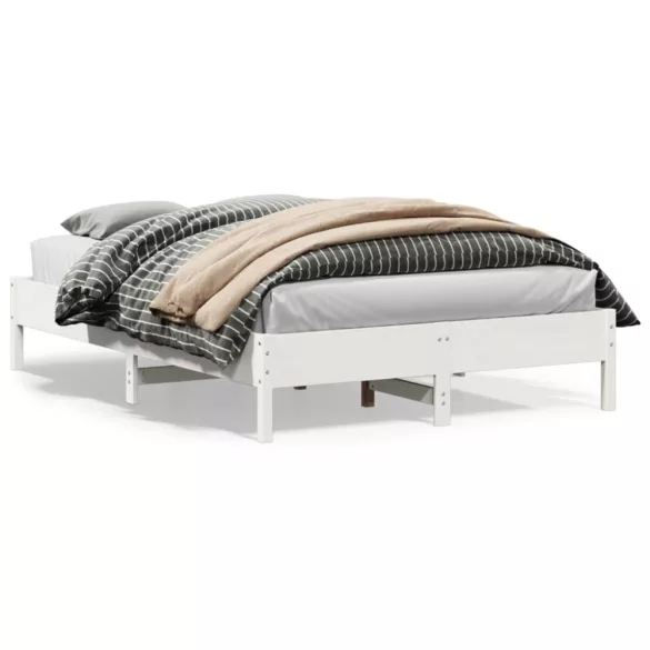 fehér tömör fenyőfa ágy matrac nélkül 140 x 200 cm