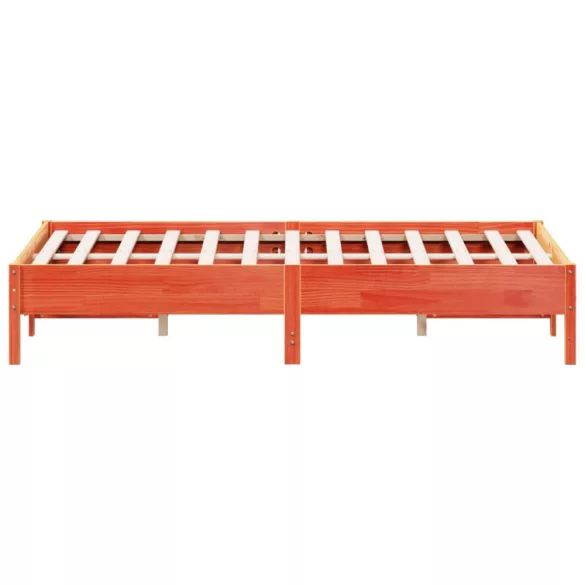 viaszbarna tömör fenyőfa ágy matrac nélkül 140 x 200 cm