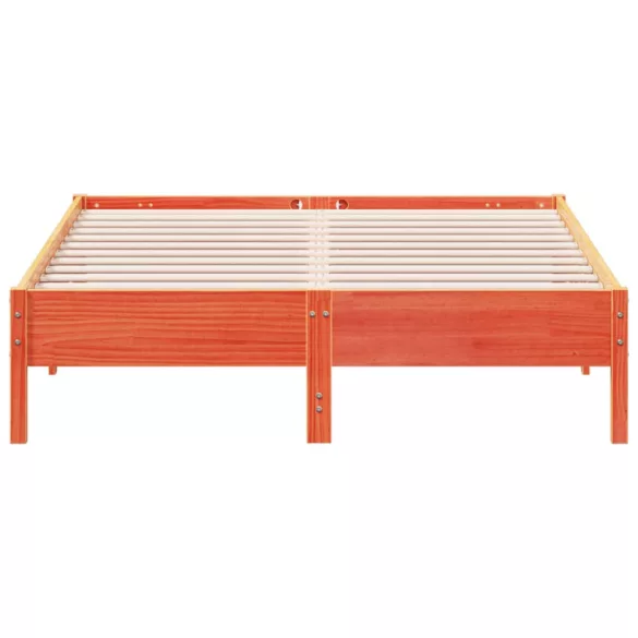 viaszbarna tömör fenyőfa ágy matrac nélkül 120 x 200 cm