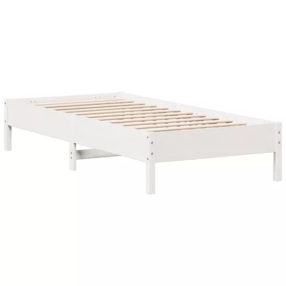 fehér tömör fenyőfa ágy matrac nélkül 100 x 200 cm