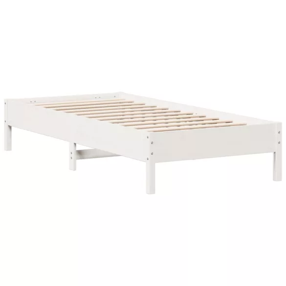 fehér tömör fenyőfa ágy matrac nélkül 90 x 200 cm