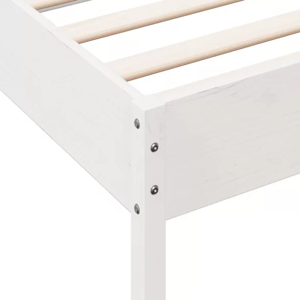 fehér tömör fenyőfa ágy matrac nélkül 90 x 200 cm
