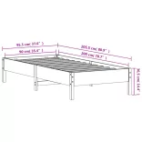 fehér tömör fenyőfa ágy matrac nélkül 90 x 200 cm