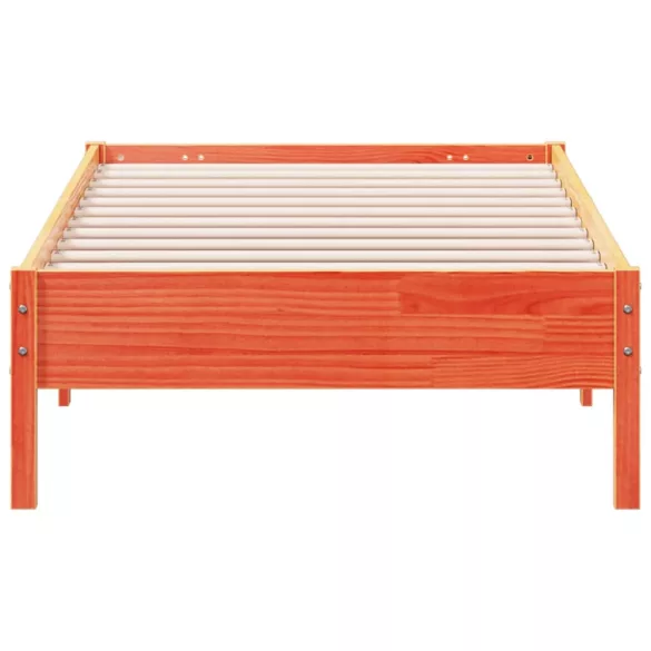 viaszbarna tömör fenyőfa ágy matrac nélkül 90 x 200 cm