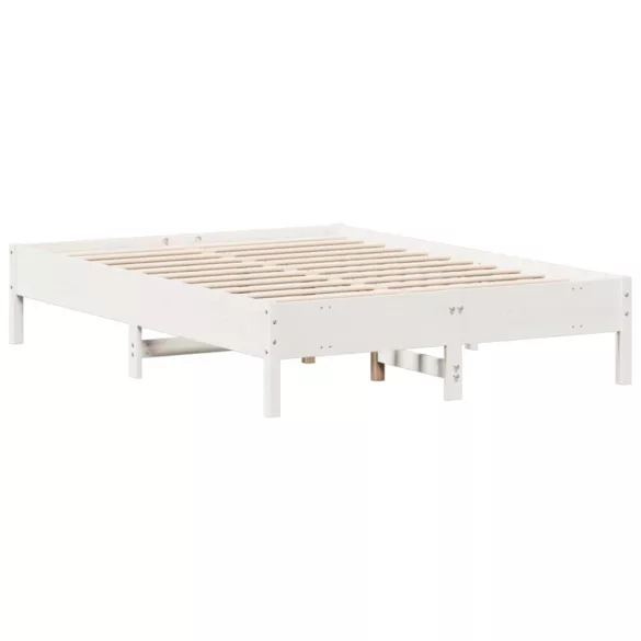 fehér tömör fenyőfa ágy matrac nélkül 140x190 cm