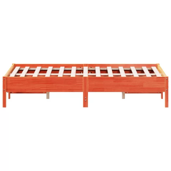 viaszbarna tömör fenyőfa ágy matrac nélkül 140 x 190 cm