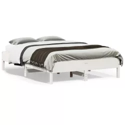 fehér tömör fenyőfa ágy matrac nélkül 135 x 190 cm