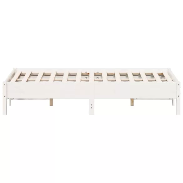 fehér tömör fenyőfa ágy matrac nélkül 135 x 190 cm