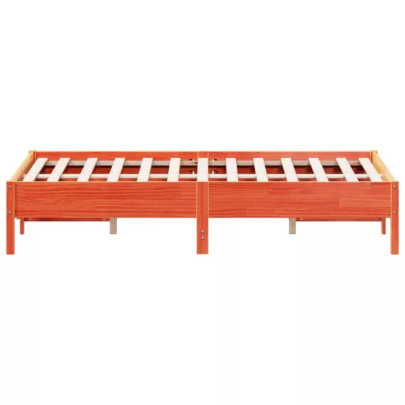 viaszbarna tömör fenyőfa ágy matrac nélkül 120 x 190 cm