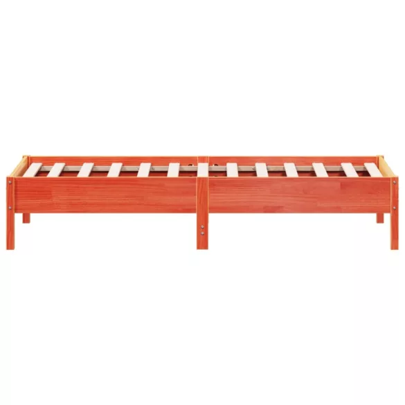 viaszbarna tömör fenyőfa ágy matrac nélkül 90 x 190 cm