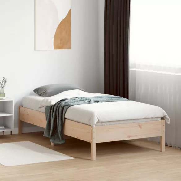 tömör fenyőfa ágy matrac nélkül 75 x 190 cm
