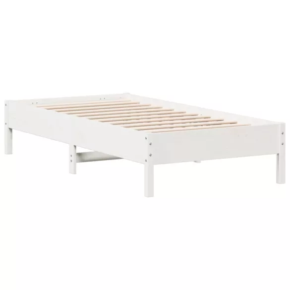 fehér tömör fenyőfa ágy matrac nélkül 75 x 190 cm