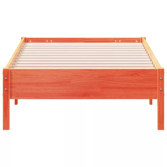 viaszbarna tömör fenyőfa ágy matrac nélkül 75 x 190 cm