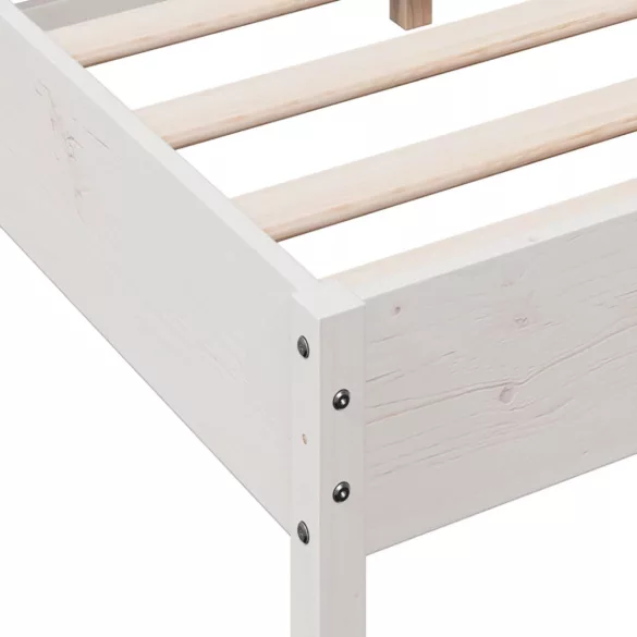 fehér tömör fenyőfa ágy matrac nélkül 150 x 200 cm