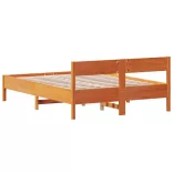 viaszbarna tömör fenyőfa ágy matrac nélkül 150 x 200 cm