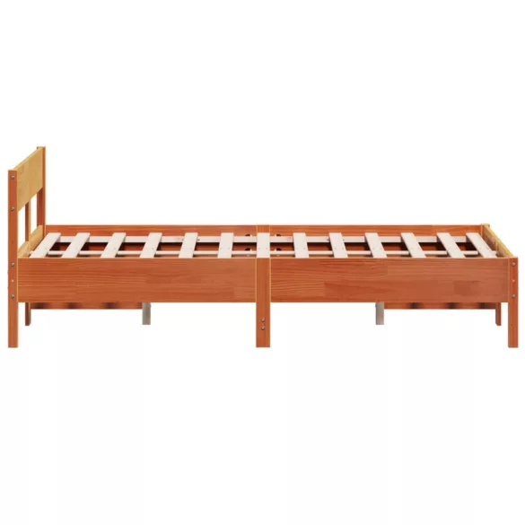 viaszbarna tömör fenyőfa ágy matrac nélkül 140 x 200 cm