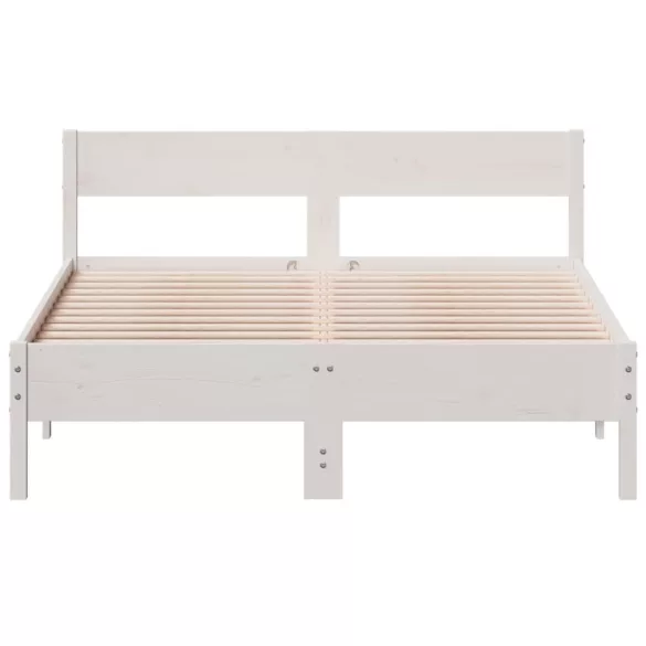 fehér tömör fenyőfa ágy matrac nélkül 140x190 cm