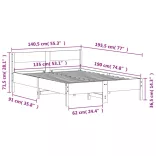 fehér tömör fenyőfa ágy matrac nélkül 135 x 190 cm