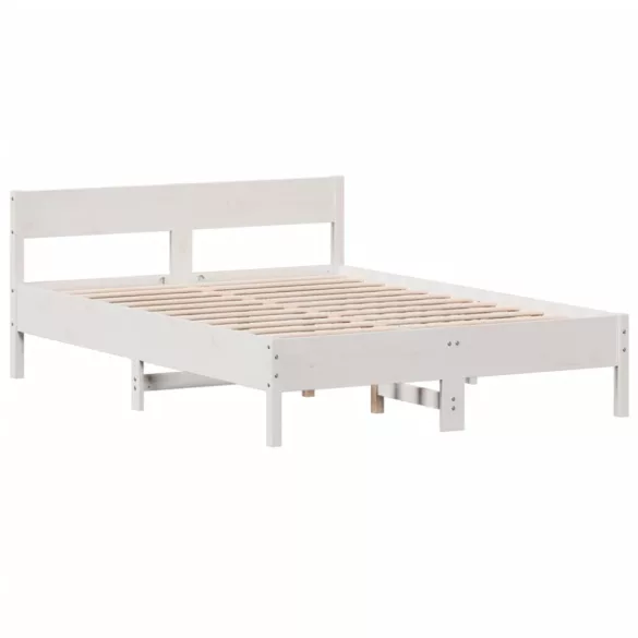 fehér tömör fenyőfa ágy matrac nélkül 120 x 190 cm