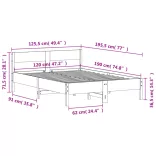 fehér tömör fenyőfa ágy matrac nélkül 120 x 190 cm