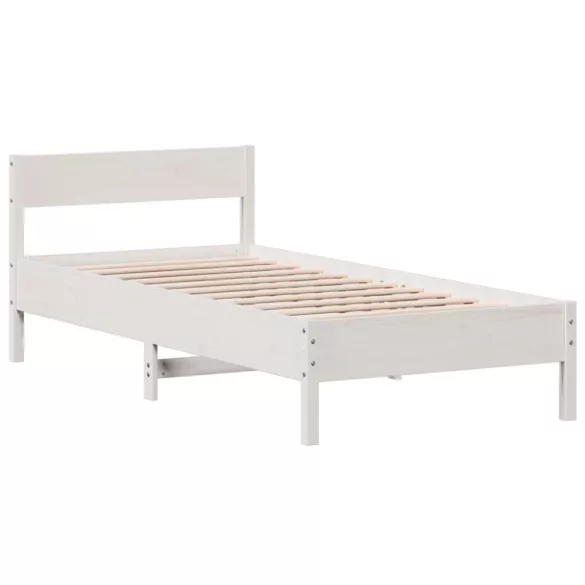 fehér tömör fenyőfa ágykeret matrac nélkül 90 x 190 cm
