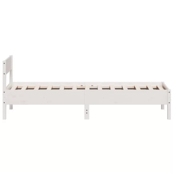 fehér tömör fenyőfa ágykeret matrac nélkül 90 x 190 cm