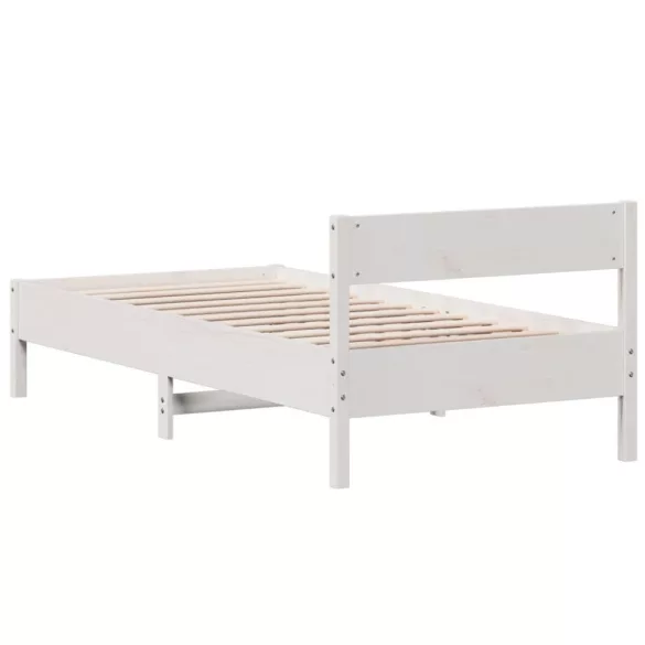 fehér tömör fenyőfa ágykeret matrac nélkül 90 x 190 cm