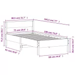 tömör fenyőfa ágy matrac nélkül 75 x 190 cm