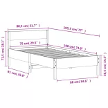 viaszbarna tömör fenyőfa ágy matrac nélkül 75 x 190 cm
