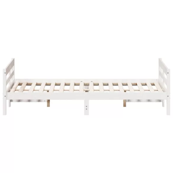 fehér tömör fenyőfa ágy matrac nélkül 140 x 200 cm