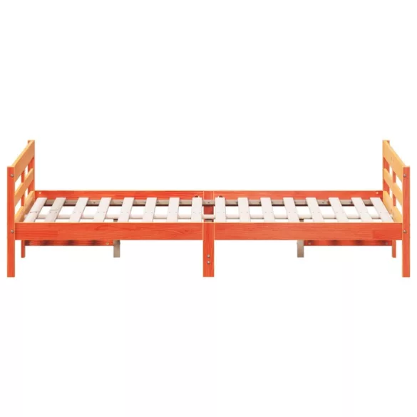 viaszbarna tömör fenyőfa ágy matrac nélkül 140 x 200 cm